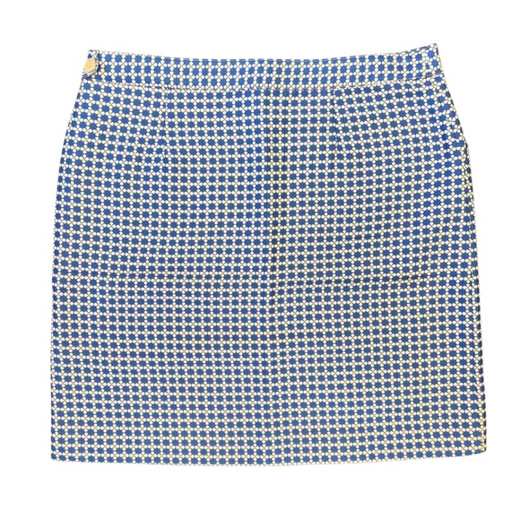 New Brooks Brothers 346 blue and white medallion pencil skirt with pockets 14 - Picture 2 of 9